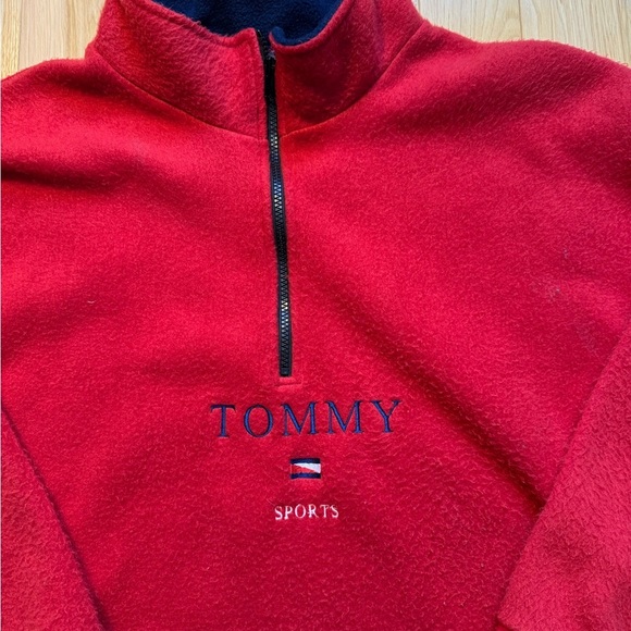 Tommy Sports Red Fleece Pullover - Picture 2 of 5